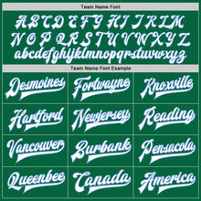 Load image into Gallery viewer, Custom Kelly Green White-Light Blue Bomber Full-Snap Varsity Letterman Two Tone Jacket