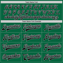 Load image into Gallery viewer, Custom Kelly Green Black-Gray Bomber Full-Snap Varsity Letterman Two Tone Jacket