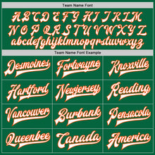 Load image into Gallery viewer, Custom Kelly Green White-Orange Bomber Full-Snap Varsity Letterman Two Tone Jacket