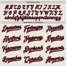 Load image into Gallery viewer, Custom Cream Crimson Black-City Cream Bomber Full-Snap Varsity Letterman Two Tone Jacket