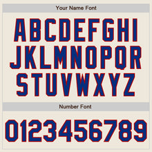 Load image into Gallery viewer, Custom Cream Royal-Red Bomber Full-Snap Varsity Letterman Two Tone Jacket