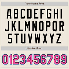 Load image into Gallery viewer, Custom Cream Pink Black-Light Blue Bomber Full-Snap Varsity Letterman Two Tone Jacket