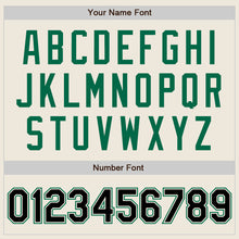 Load image into Gallery viewer, Custom Cream Black-Kelly Green Bomber Full-Snap Varsity Letterman Two Tone Jacket