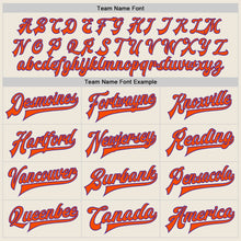 Load image into Gallery viewer, Custom Cream Orange-Purple Bomber Full-Snap Varsity Letterman Two Tone Jacket