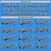 Load image into Gallery viewer, Custom Powder Blue Black-White Bomber Full-Snap Varsity Letterman Two Tone Jacket