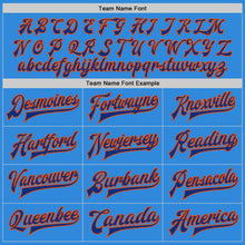 Load image into Gallery viewer, Custom Powder Blue Royal-Orange Bomber Full-Snap Varsity Letterman Two Tone Jacket