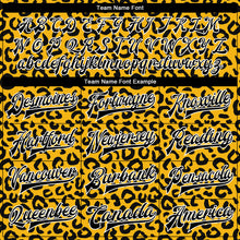 Load image into Gallery viewer, Custom Gold Black-White Leopard Print 3D Pattern Design Bomber Full-Snap Varsity Letterman Jacket