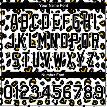 Load image into Gallery viewer, Custom White Black Leopard Print 3D Pattern Design Bomber Full-Snap Varsity Letterman Jacket