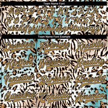 Load image into Gallery viewer, Custom White Black-Old Gold Leopard Print 3D Pattern Design Bomber Full-Snap Varsity Letterman Jacket