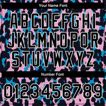 Load image into Gallery viewer, Custom Light Pink Black-White Leopard Print 3D Pattern Design Bomber Full-Snap Varsity Letterman Jacket