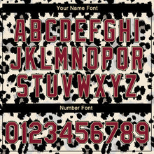 Load image into Gallery viewer, Custom City Cream Crimson-Black Leopard Print 3D Pattern Design Bomber Full-Snap Varsity Letterman Jacket