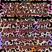 Load image into Gallery viewer, Custom City Cream Crimson-Black Leopard Print 3D Pattern Design Bomber Full-Snap Varsity Letterman Jacket