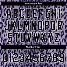 Load image into Gallery viewer, Custom Purple Black-White Leopard Print 3D Pattern Design Bomber Full-Snap Varsity Letterman Jacket