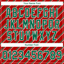 Load image into Gallery viewer, Custom Red Kelly Green-White Christmas 3D Bomber Full-Snap Varsity Letterman Jacket