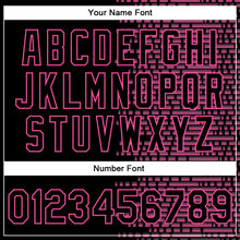 Load image into Gallery viewer, Custom Black Pink-White Halftone 3D Pattern Design Bomber Full-Snap Varsity Letterman Jacket