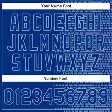 Load image into Gallery viewer, Custom Royal Light Blue-White Halftone 3D Pattern Design Bomber Full-Snap Varsity Letterman Jacket