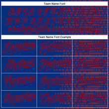 Load image into Gallery viewer, Custom Royal Red-White Halftone 3D Pattern Design Bomber Full-Snap Varsity Letterman Jacket