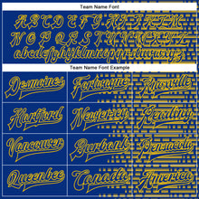 Load image into Gallery viewer, Custom Royal Yellow Halftone 3D Pattern Design Bomber Full-Snap Varsity Letterman Jacket
