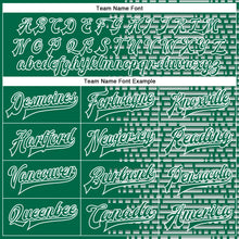 Load image into Gallery viewer, Custom Kelly Green White Halftone 3D Pattern Design Bomber Full-Snap Varsity Letterman Jacket