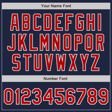 Load image into Gallery viewer, Custom Navy Red-White Bomber Full-Snap Varsity Letterman Two Tone Jacket