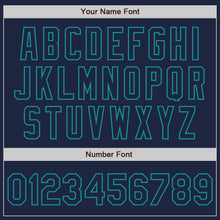 Load image into Gallery viewer, Custom Navy Cream-Teal Bomber Full-Snap Varsity Letterman Two Tone Jacket