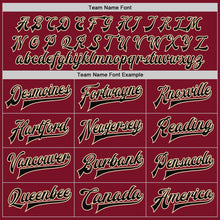 Load image into Gallery viewer, Custom Crimson Black Cream-City Cream Bomber Full-Snap Varsity Letterman Two Tone Jacket