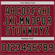 Load image into Gallery viewer, Custom Crimson Black Cream-City Cream Bomber Full-Snap Varsity Letterman Two Tone Jacket