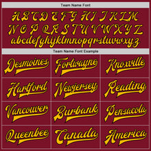 Load image into Gallery viewer, Custom Crimson Gold-Black Bomber Full-Snap Varsity Letterman Two Tone Jacket