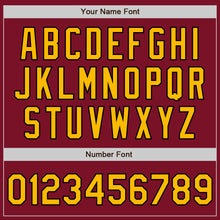 Load image into Gallery viewer, Custom Crimson Gold-Black Bomber Full-Snap Varsity Letterman Two Tone Jacket