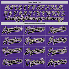 Load image into Gallery viewer, Custom Purple Black-Cream Bomber Full-Snap Varsity Letterman Two Tone Jacket