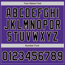 Load image into Gallery viewer, Custom Purple Black-Cream Bomber Full-Snap Varsity Letterman Two Tone Jacket