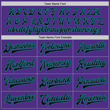 Load image into Gallery viewer, Custom Purple Black Cream-Teal Bomber Full-Snap Varsity Letterman Two Tone Jacket