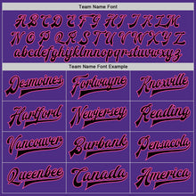 Load image into Gallery viewer, Custom Purple Black-Pink Bomber Full-Snap Varsity Letterman Two Tone Jacket