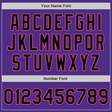 Load image into Gallery viewer, Custom Purple Black-Pink Bomber Full-Snap Varsity Letterman Two Tone Jacket