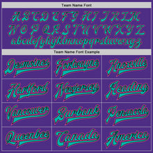 Load image into Gallery viewer, Custom Purple Aqua Black-Pink Bomber Full-Snap Varsity Letterman Two Tone Jacket