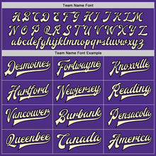 Load image into Gallery viewer, Custom Purple Cream-Black Bomber Full-Snap Varsity Letterman Two Tone Jacket