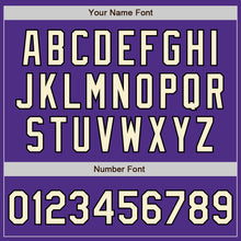 Load image into Gallery viewer, Custom Purple Cream-Black Bomber Full-Snap Varsity Letterman Two Tone Jacket