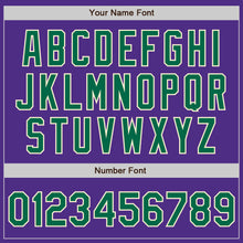 Load image into Gallery viewer, Custom Purple Kelly Green Black-Cream Bomber Full-Snap Varsity Letterman Two Tone Jacket