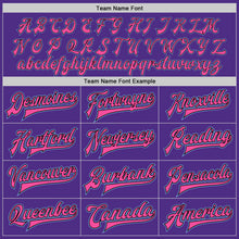 Load image into Gallery viewer, Custom Purple Pink Light Blue-Black Bomber Full-Snap Varsity Letterman Two Tone Jacket