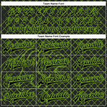 Load image into Gallery viewer, Custom Black Neon Green Check And Tiger 3D Pattern Design Bomber Full-Snap Varsity Letterman Jacket