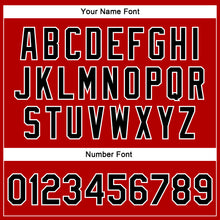 Load image into Gallery viewer, Custom Red Black-White 3D Pattern Design Bomber Full-Snap Varsity Letterman Jacket