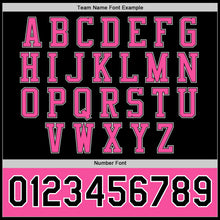 Load image into Gallery viewer, Custom Black Pink-White Bomber Full-Snap Varsity Letterman Two Tone Jacket