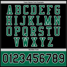 Load image into Gallery viewer, Custom Black Kelly Green-White Bomber Full-Snap Varsity Letterman Two Tone Jacket