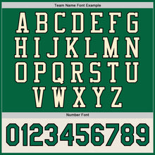 Load image into Gallery viewer, Custom Kelly Green Cream-Black Bomber Full-Snap Varsity Letterman Two Tone Jacket