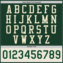 Load image into Gallery viewer, Custom Green Cream Bomber Full-Snap Varsity Letterman Two Tone Jacket