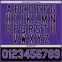 Load image into Gallery viewer, Custom Purple Black Bomber Full-Snap Varsity Letterman Two Tone Jacket