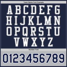 Load image into Gallery viewer, Custom Navy White-Gray Bomber Full-Snap Varsity Letterman Two Tone Jacket