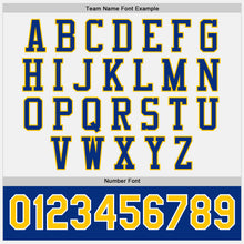 Load image into Gallery viewer, Custom White Royal-Yellow Bomber Full-Snap Varsity Letterman Two Tone Jacket