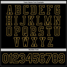 Load image into Gallery viewer, Custom Black Old Gold Bomber Full-Snap Varsity Letterman Jacket