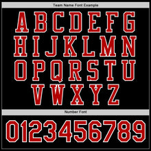 Load image into Gallery viewer, Custom Black Red-White Bomber Full-Snap Varsity Letterman Jacket